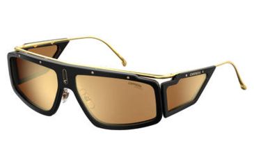 Image of Carrera Facer Sunglasses FACER-02M2-K1-6215 - Black/Gold Frame, Brown Gold Sp Lenses, Lens Diameter 62mm, Distance Between Lenses 15mm