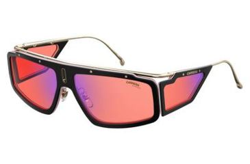 Image of Carrera Facer Sunglasses FACER-0WR7-UZ-6215 - Black / Havana Frame, Red Mirror Lenses, Lens Diameter 62mm, Distance Between Lenses 15mm