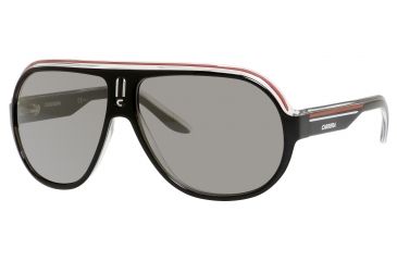 Image of Carrera Speedway/S Single Vision Prescription Sunglasses SPEEDS-0YZZ-T4-6312 - Lens Diameter 63 mm, Frame Color Black Crystal White Red