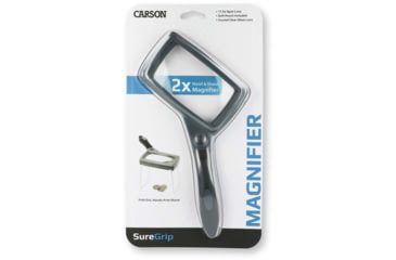 Image of Carson 2x Soft-Grip Glass Magnifier with 11.5x Spot Lens and Stand