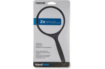 Image of Carson 2x4 Oversized Handheld Magnifier w/ 3x Spot Lens, Black, Small, DS-44GL
