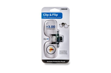 Image of Carson Clip &amp; Flip 1.75 x Power +3.00 Diopter Clip-On, Flip-Up Magnifying Lenses OD-12