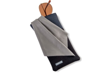 Image of Carson Eyeglass Pouch w/Built-in Microfiber Cloth, Black/Grey, 6.7x7.6in, EC-10BKGY
