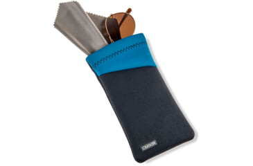 Image of Carson Eyeglass Pouch w/Built-in Microfiber Cloth, Grey/Blue, 6.7x7.6in, EC-10GYBU
