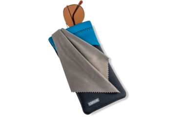 Image of Carson Eyeglass Pouch w/Built-in Microfiber Cloth, Grey/Blue, 6.7x7.6in, EC-10GYBU