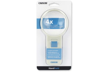 Image of Carson Illuminated Handheld Magnifier, 4x Power, 3in Aspheric LED Lighted, Ivory/Blue, Small, SV-40