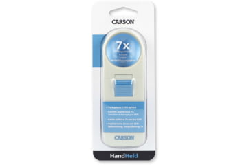 Image of Carson Illuminated Handheld Magnifier, 7x Power, 1.5in Aspheric LED Lighted, Ivory/Blue, Small, SV-70