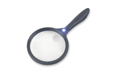 Image of Carson LED Lighted HandHeld 2x Magnifier w/4x Spot Lens, Gray hm-44
