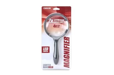 Image of Carson LED Lighted HandHeld 2x Magnifier w/4x Spot Lens, Gray hm-44