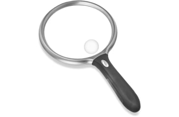 Image of Carson LED Lighted Oversized Handheld Magnifier, 1.5x Power, 5in, Black/Silver, Small, SV-55GL