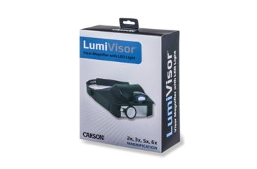 Image of Carson LumiVisor 2x/3x/5x/6x LED Lighted Head Visor Magnifier Loupe, Black LV-10