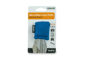 Image of Carson Stuff-It Lens Cleaner, Cloth &amp; Pouch, Blue, 1.7 x 1.1 x 1.8 in, SN-40BU
