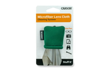Image of Carson Stuff-It Lens Cleaner, Cloth &amp; Pouch, Green, 1.7 x 1.1 x 1.8 in, SN-40GR