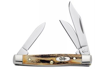Image of Case 5333 SS Burnt Stag Small Stockman  Clip, Sheepfoot and Pen BladesFolding Knife, Genuine Burnt Stag Handle, 2 5/8 00178