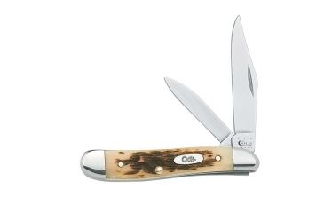 Image of Case 6220 Amber Bone SS Peanut, Clip and Pen Blades 00045