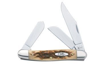Image of Case 6347 SS Amber Stockman  Clip, Sheepfoot and Spey BladesFolding Knife, Amber Bone SS Handle, 3 7/8 00128