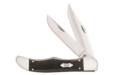 Image of Case Black Canvas Laminate - Folding Hunter Blade, 10265 SS w/Leather Sheath, 23131