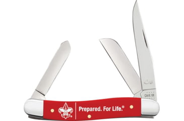 Image of Case BSA Stockman Red Folding Knife, 3.63in Closed, Mirror Clip/Sheepsfoot/Spey Blades, Red Smooth synthetic Handle, 18062