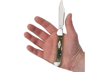 Image of Case CopperLock Micarta Folding Knife, 3.63in Closed, Mirror Locking Clip Blade, Black/Green/Natural Canvas Micarta Handle, 23473