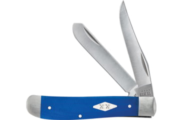 Image of Case Mini Trapper Blue G10 Folding Knife, 3.5in Closed, 2.7in/2.75in, Satin Clip/Spey Blades, Blue G10 Handle, 16751