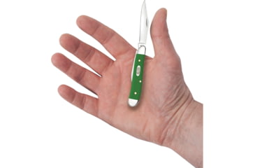 Image of Case Peanut Green Synthetic Folding Knife, 2.88in Closed, Mirror Clip/Pen Blades, Green Smooth Synthetic Handle, 53393