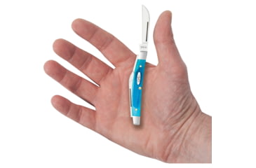 Image of Case Sm Congress Carib Blue Folding Knife, 3.13in Closed, Mirror Sheepsfoot/Spear/Pen/Coping Blades, Caribbean Blue Sawcut Bone Handle, 25586