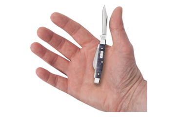Image of Case Small Stockman Purple Maple Folding Knife, 2.63in Closed, Mirror Clip/Sheepsfoot/Pen Blades, Purple Curly Maple Handle, 80547