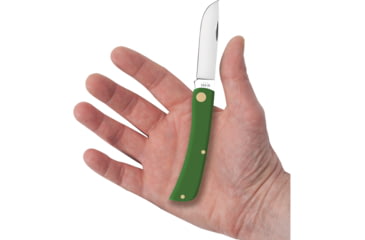 Image of Case Sod Buster Jr Green Synthetic Folding Knife, 3.63in Closed, Mirror Skinner Blade, Green Smooth Synthetic Handle, 53395