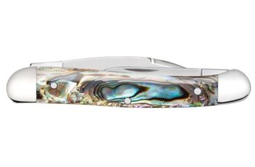 Image of Case Abalone Mini Copperhead Folding Knive, Surgical Steel Wharncliffe and Pen Blades, Abalone Handle, 3.125in Closed, 12013