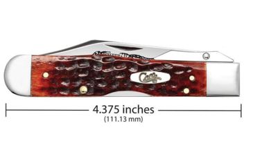 Image of Case Cheetah Folding Knive, Chrome Vanadium Steel Embellished locking Clip Blade, Chestnut Bone Handle, 4.375in Closed, 07019