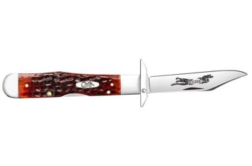 Image of Case Cheetah Folding Knive, Chrome Vanadium Steel Embellished locking Clip Blade, Chestnut Bone Handle, 4.375in Closed, 07019