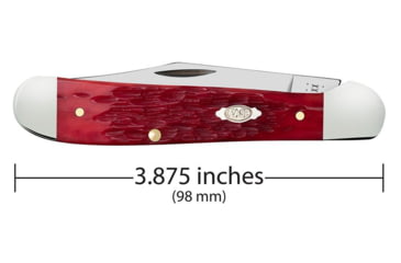 Image of Case Copperhead Folding Knife, 3.88 in, Chrome Vanadium Steel, Dark Red Bone Peach Seed Jig Handle, 31953