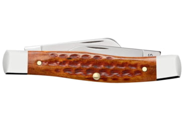 Image of Case Medium Stockman Folding Knife, 3.25 in, Tru-Sharp Surgical Steel, Pocket Worn Corn Cob Jig Harvest Orange Bone Handle, 17003