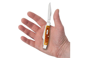 Image of Case Medium Stockman Folding Knife, 3.25 in, Tru-Sharp Surgical Steel, Pocket Worn Corn Cob Jig Harvest Orange Bone Handle, 17003