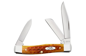Image of Case Medium Stockman Folding Knife, 3.25 in, Tru-Sharp Surgical Steel, Pocket Worn Corn Cob Jig Harvest Orange Bone Handle, 17003