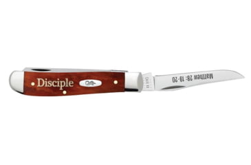 Image of Case Mini Trapper Folding Knife Disciple, 3.5 in, Tru-Sharp Surgical Steel, Embellished Smooth Chestnut Bone Handle, 60868