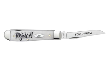 Image of Case Mini Trapper Folding Knife Rejoice, 3.5 in, Tru-Sharp Surgical Steel, Embellished Smooth Natural Bone Handle, 60865