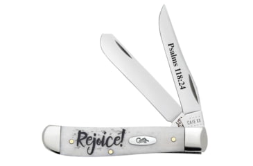 Image of Case Mini Trapper Folding Knife Rejoice, 3.5 in, Tru-Sharp Surgical Steel, Embellished Smooth Natural Bone Handle, 60865