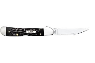Image of Case Rough Black Synthetic CopperLock Folding Knive, Surgical Steel Locking Wharncliffe Blade, Black Handle, 4.25in Closed, 18233