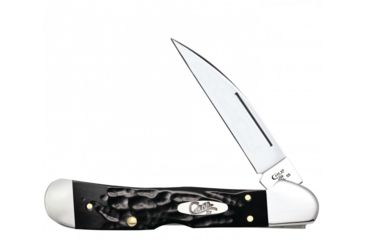 Image of Case Rough Black Synthetic CopperLock Folding Knive, Surgical Steel Locking Wharncliffe Blade, Black Handle, 4.25in Closed, 18233