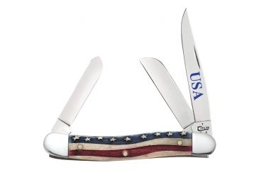 Image of Case Star Spangled - Embellished Smooth Natural Bone Medium Stockman Blade, 6318 SS, 64136