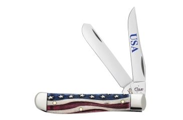 Image of Case Star Spangled - Embellished Smooth Natural Bone Mini Trapper Blade, 6207 SS, 64135