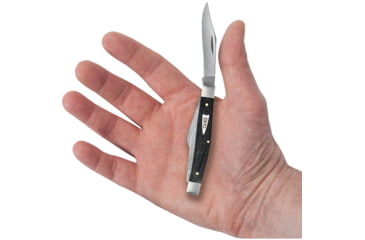 Image of Case Stockman Black Micarta Folding Knife, 3.25in Closed, SS, Satin Clip/Sheepsfoot/Pen Blades, Black Smooth Micarta Handle, 27818