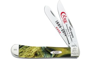 Image of Case Trapper 125th Anniversary Folding Knife,Stainless Steel,Clip and Spey,Mossy Willow Green,Corelon Handle CA9254125MM
