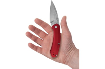 Image of Case Westline Linerlock Folding Knife, 4.5in Closed, 3.5in, S35VN, Stonewash Drop Doint Blade, Red Stonewash Aluminum Handle, 36551