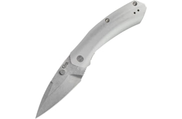 Image of Case Westline Linerlock Folding Knife, 4.5in Closed, 3.2in, S35VN, Stonewash Drop Doint Blade, Silver Stonewash Aluminum Handle, 36553