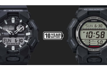 Image of Casio G-Shock Mens Analog-Digital Movement Watch, 55 mm Case Diameter, Resin, Black, Bio-based Resin, GA-010-1A1CR