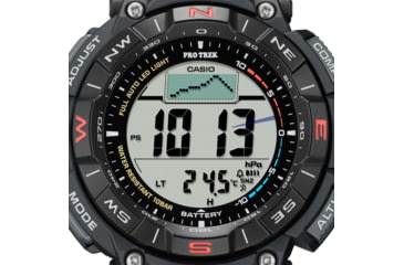 Image of Casio Outdoor Casio Pro Trek Solar Watch Triple Sensor Watching Featuring an Altimeter, Barometer, Digital Compass, Thermometer and 100M WR - Mens, Black, One Size, PRG340-1