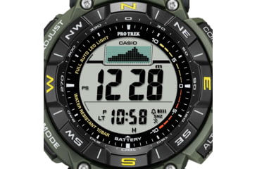 Image of Casio Outdoor Casio Pro Trek Solar Watch Triple Sensor Watching Featuring an Altimeter, Barometer, Digital Compass, Thermometer and 100M WR - Mens, Green, One Size, PRG340-3