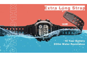 Image of Casio Outdoor Digital Watch w/200 Meter WR, World Time, 10-Year Battery and Resin Strap - Mens, Black, One Size, DW-291HX-1AV
